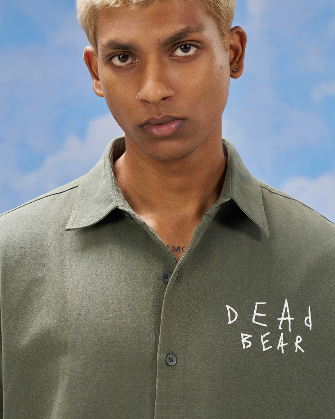 Scribbled Logo Shirt Moss by DEADBEAR