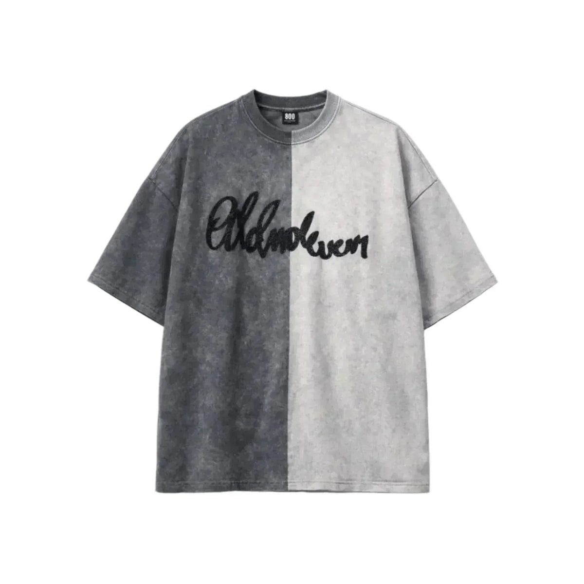 Half n Half T Shirt (Black-Grey) by oddnoteven