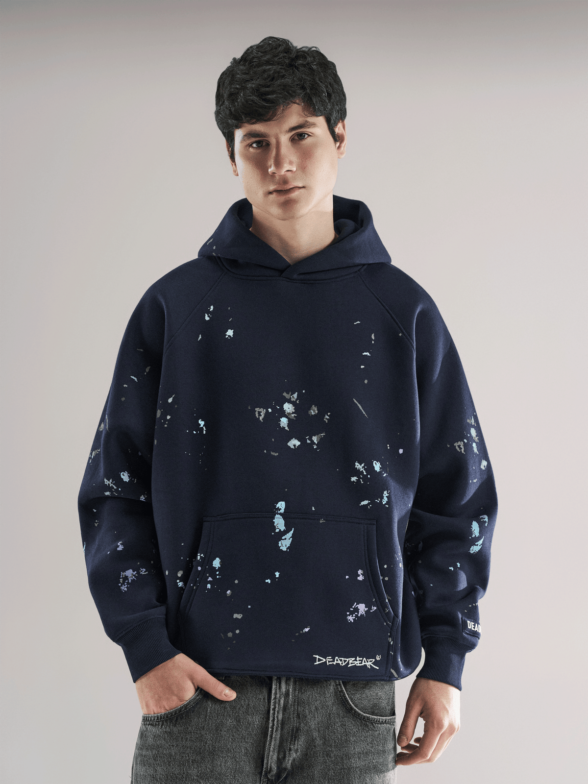 Grumpy Bear Hoodie Navy by DEADBEAR
