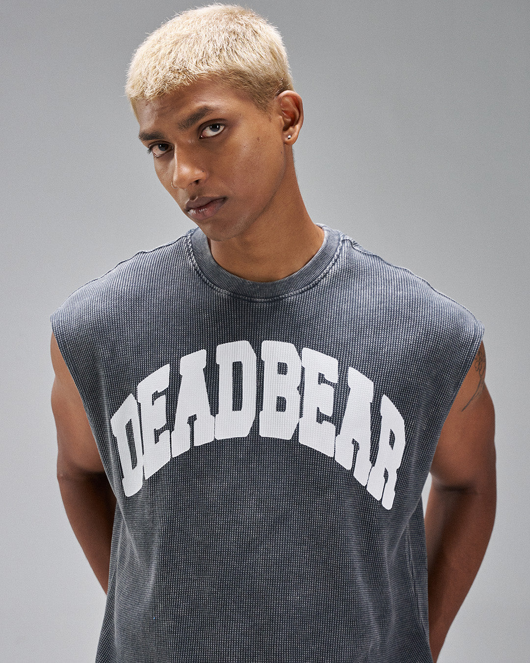 Waffle Tank Washed Grey by DEADBEAR
