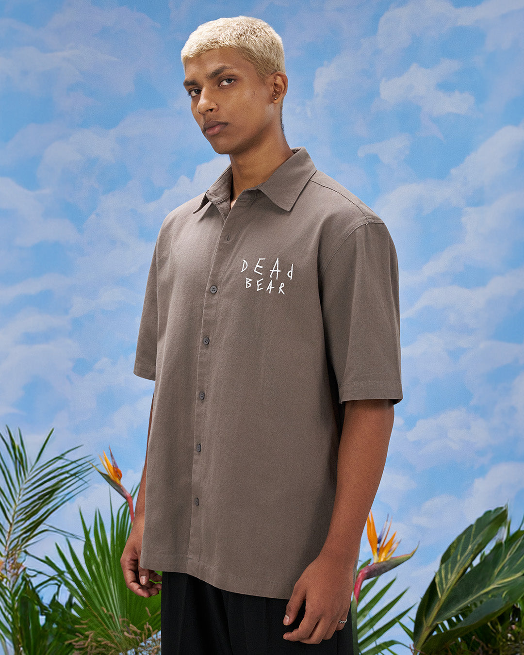 Scribbled Logo Shirt Taupe by DEADBEAR