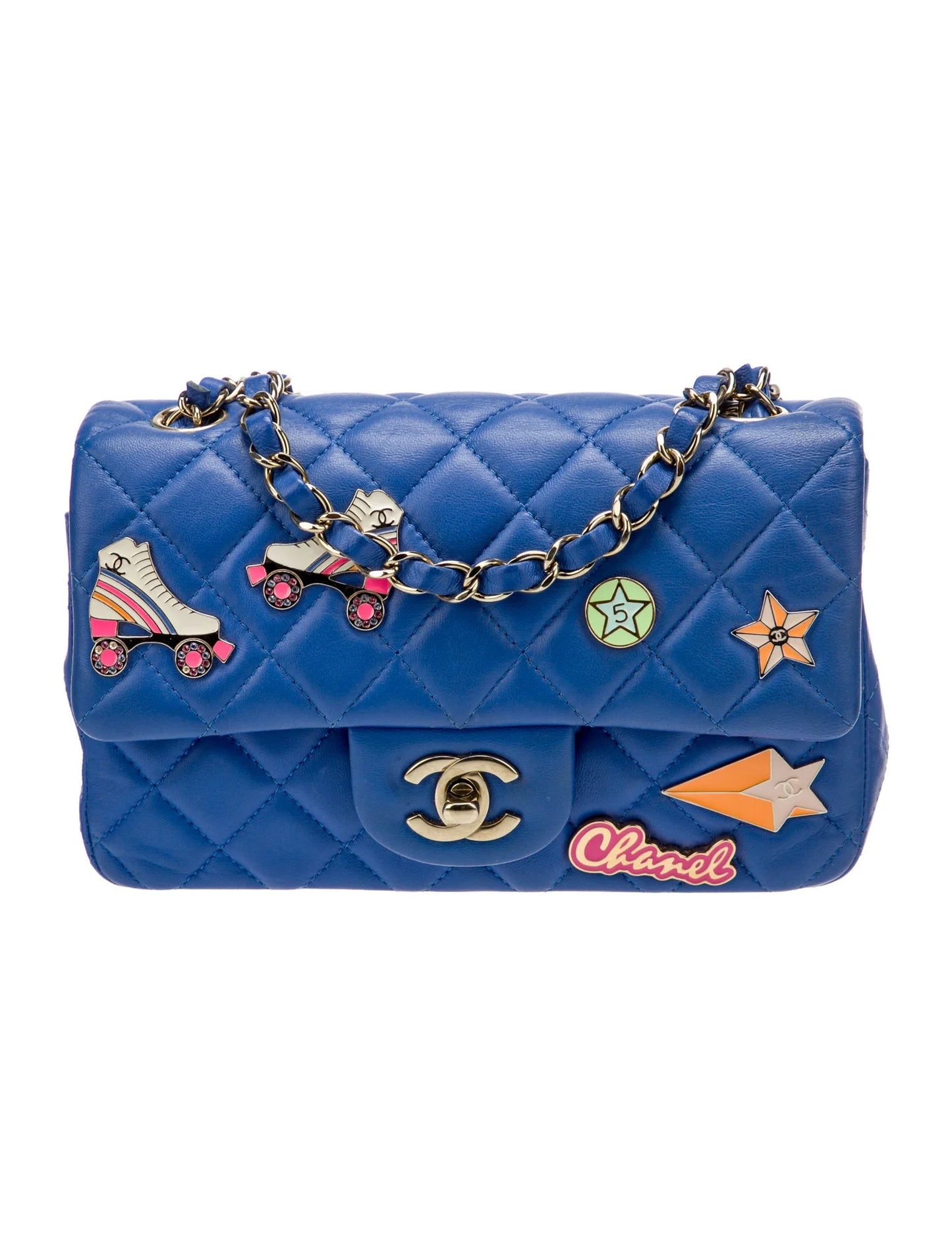 Chanel 2024 Hollywood Charms Rectangular Mini Flap Bag – Blue Leather