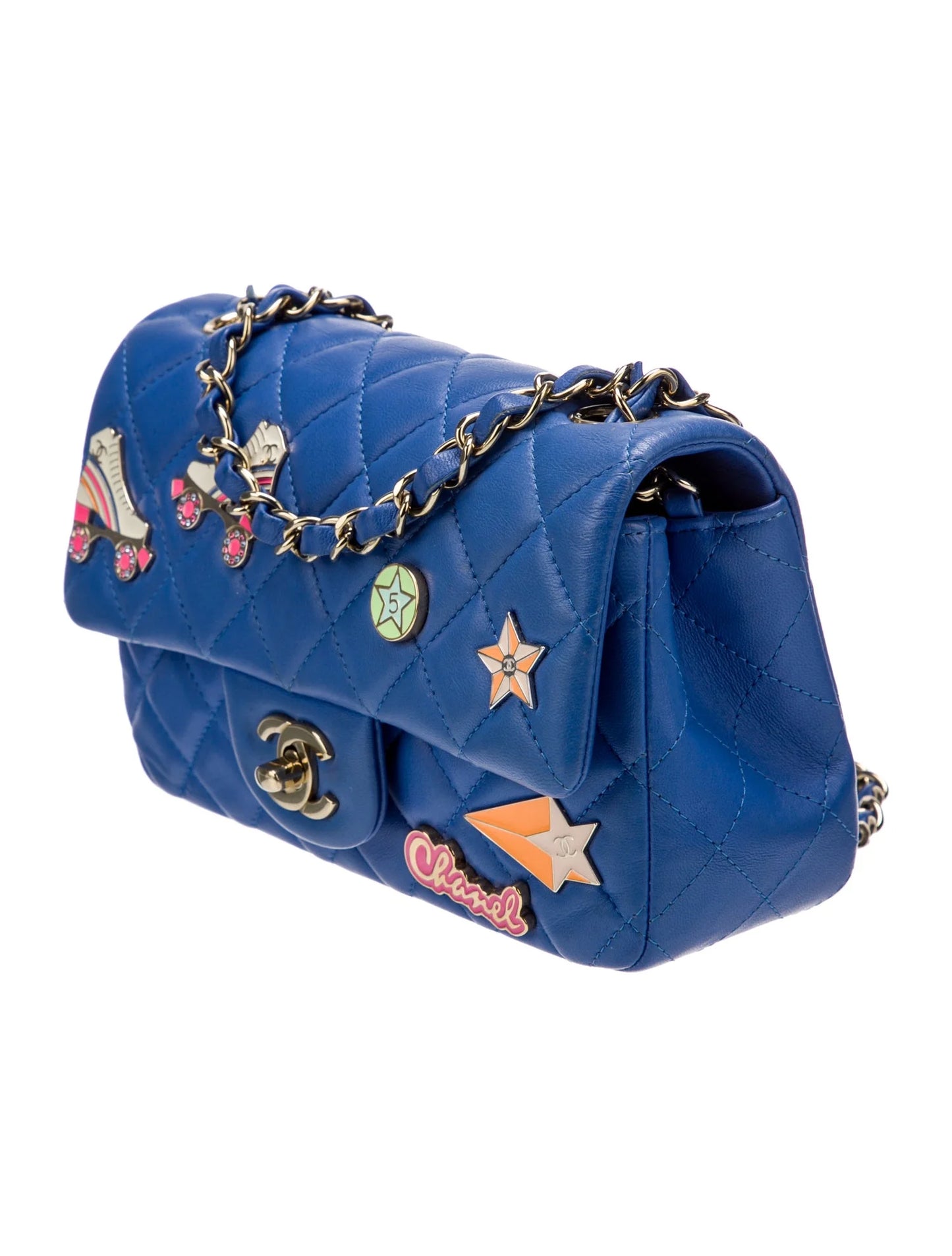 Chanel 2024 Hollywood Charms Rectangular Mini Flap Bag – Blue Leather