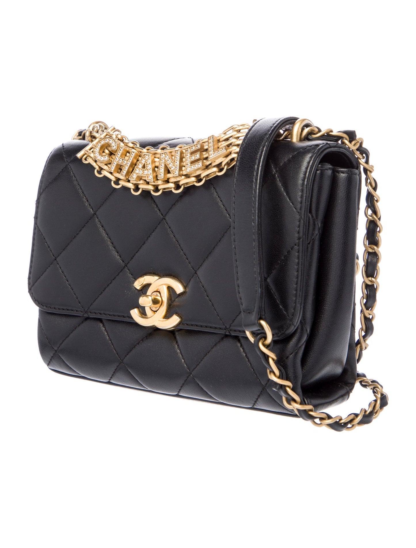 Chanel Mini Signature Chain Flap Bag – Black