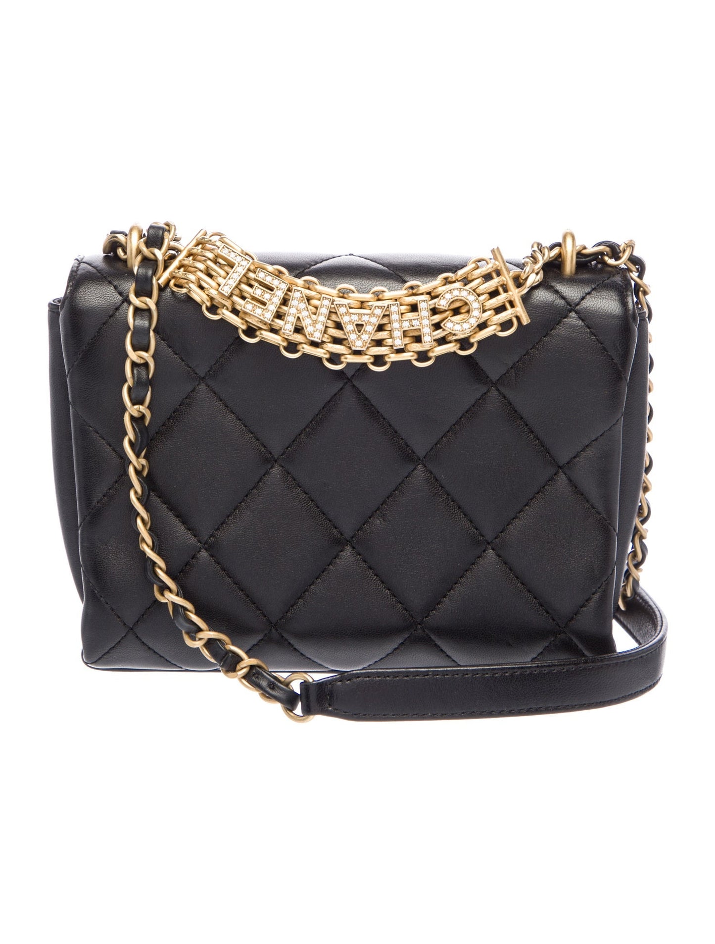 Chanel Mini Signature Chain Flap Bag – Black