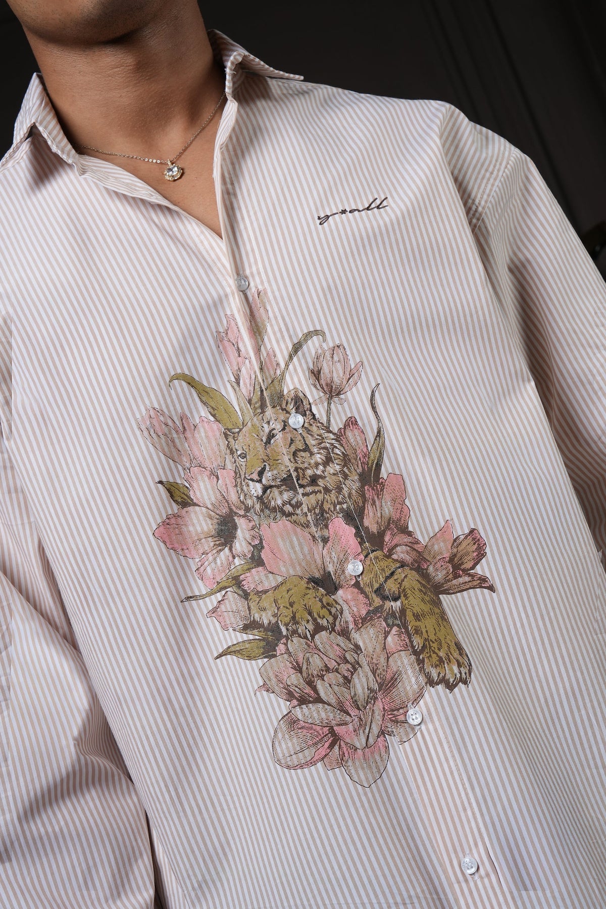 Rebel - Beige Pinstripe Shirt by Y*All