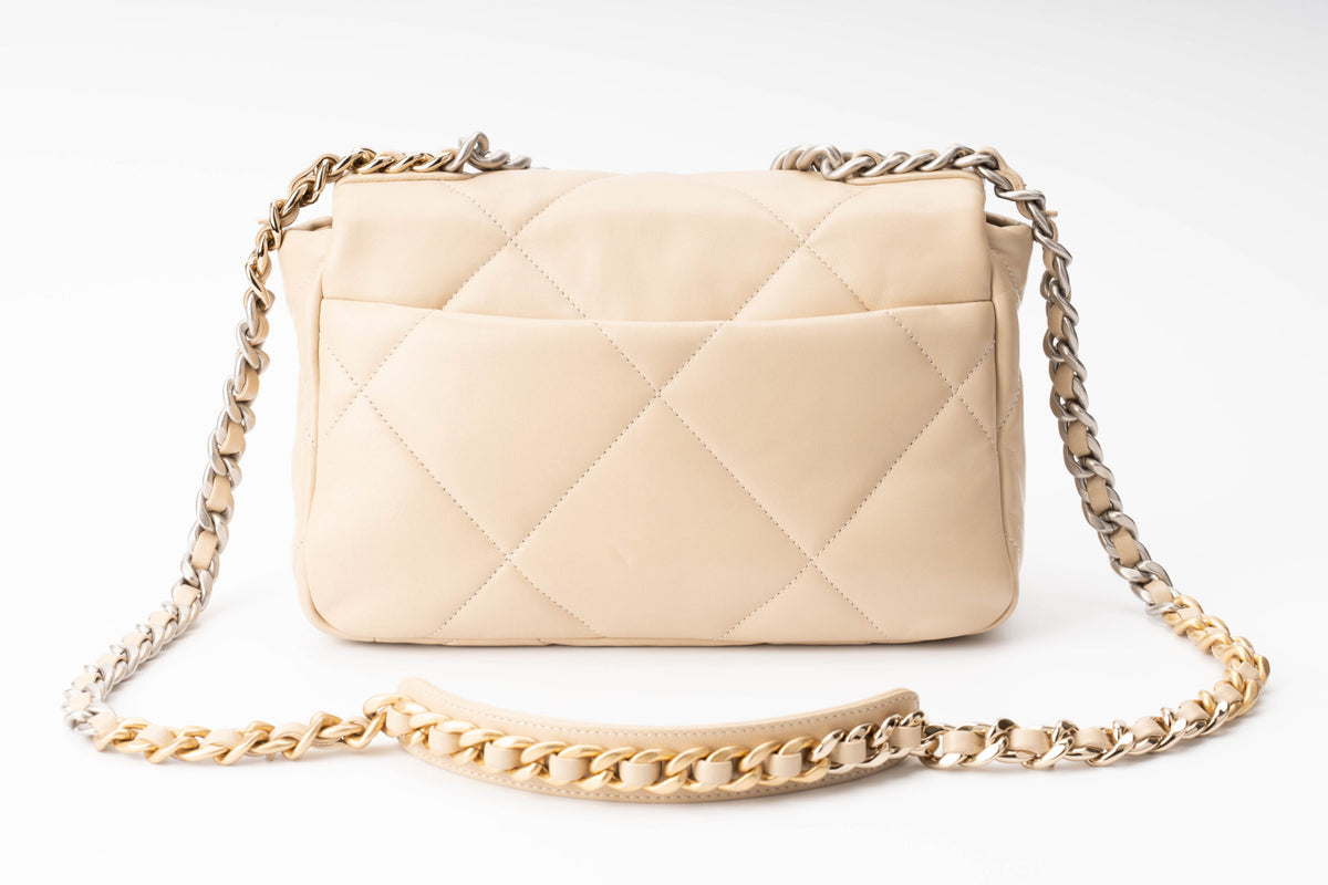 Chanel Medium 19 Beige Calfskin Mixed Hardware - view 3