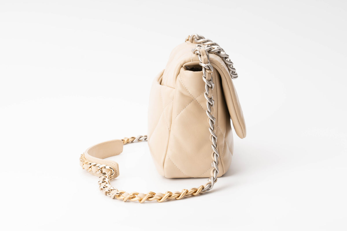 Chanel Medium 19 Beige Calfskin Mixed Hardware - view 4