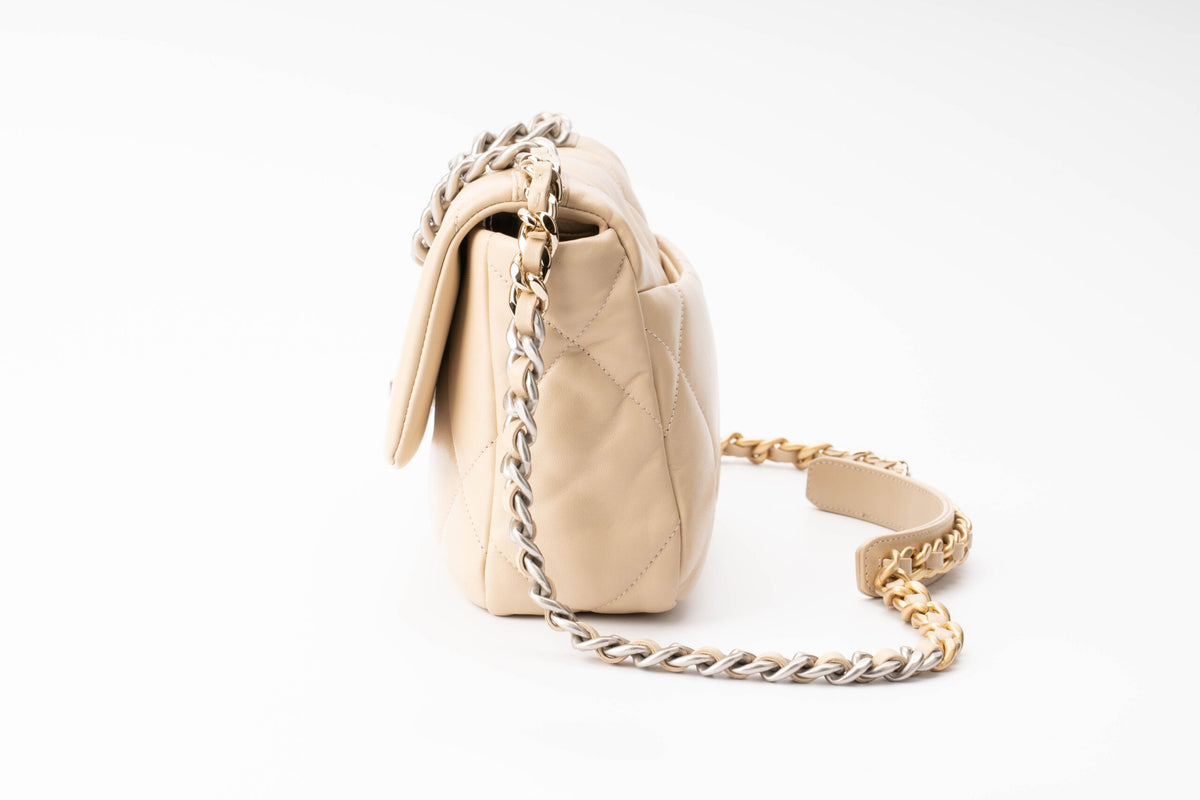 Chanel Medium 19 Beige Calfskin Mixed Hardware - view 5