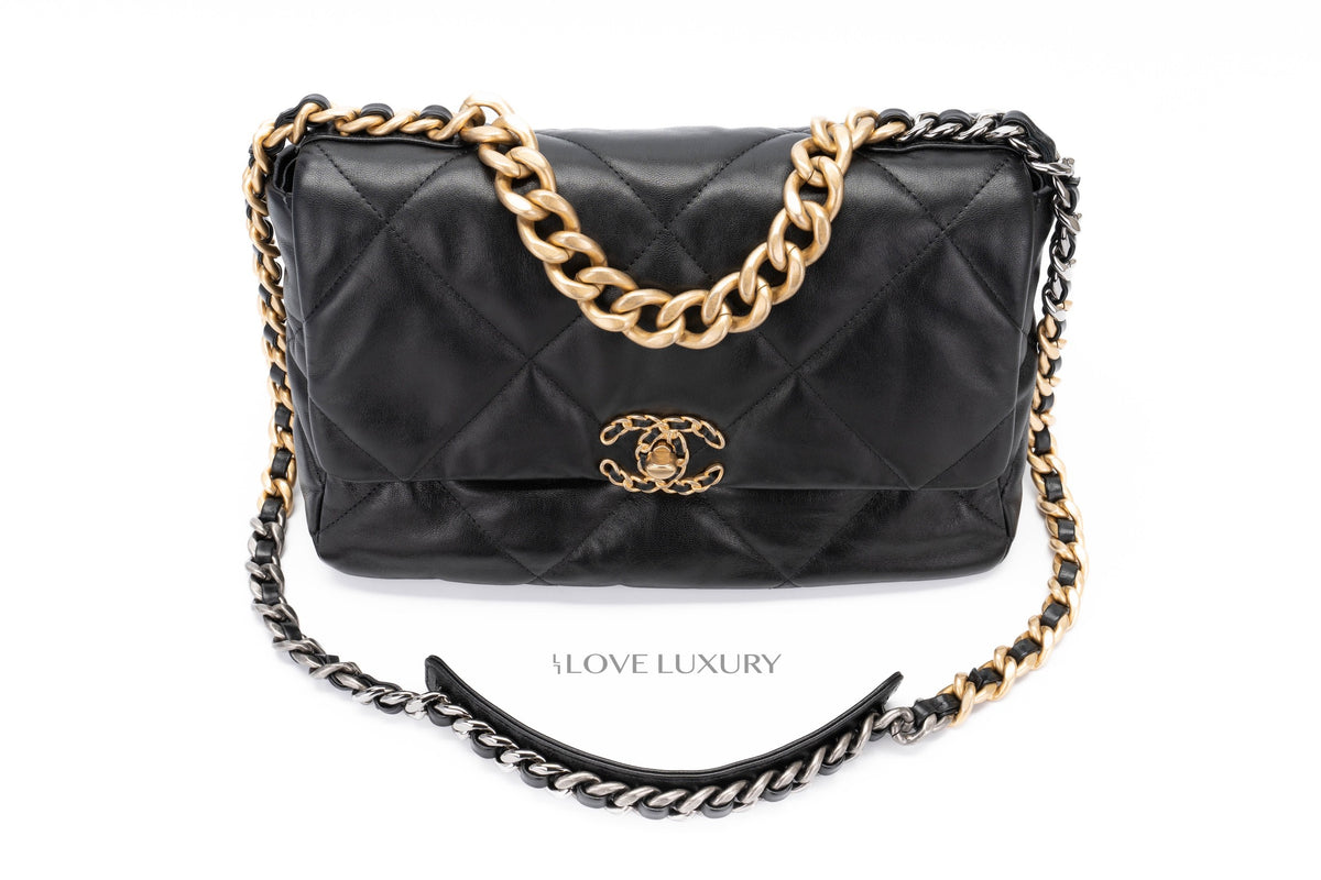 Chanel Medium 19 Black Goatskin Mixed Hardware - view 9