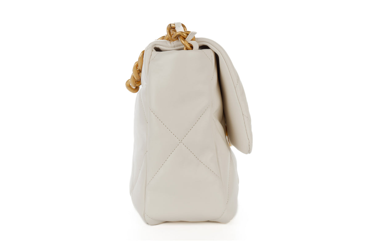 Chanel Large 19 Chain White Lambskin Gold Hardware - view 5