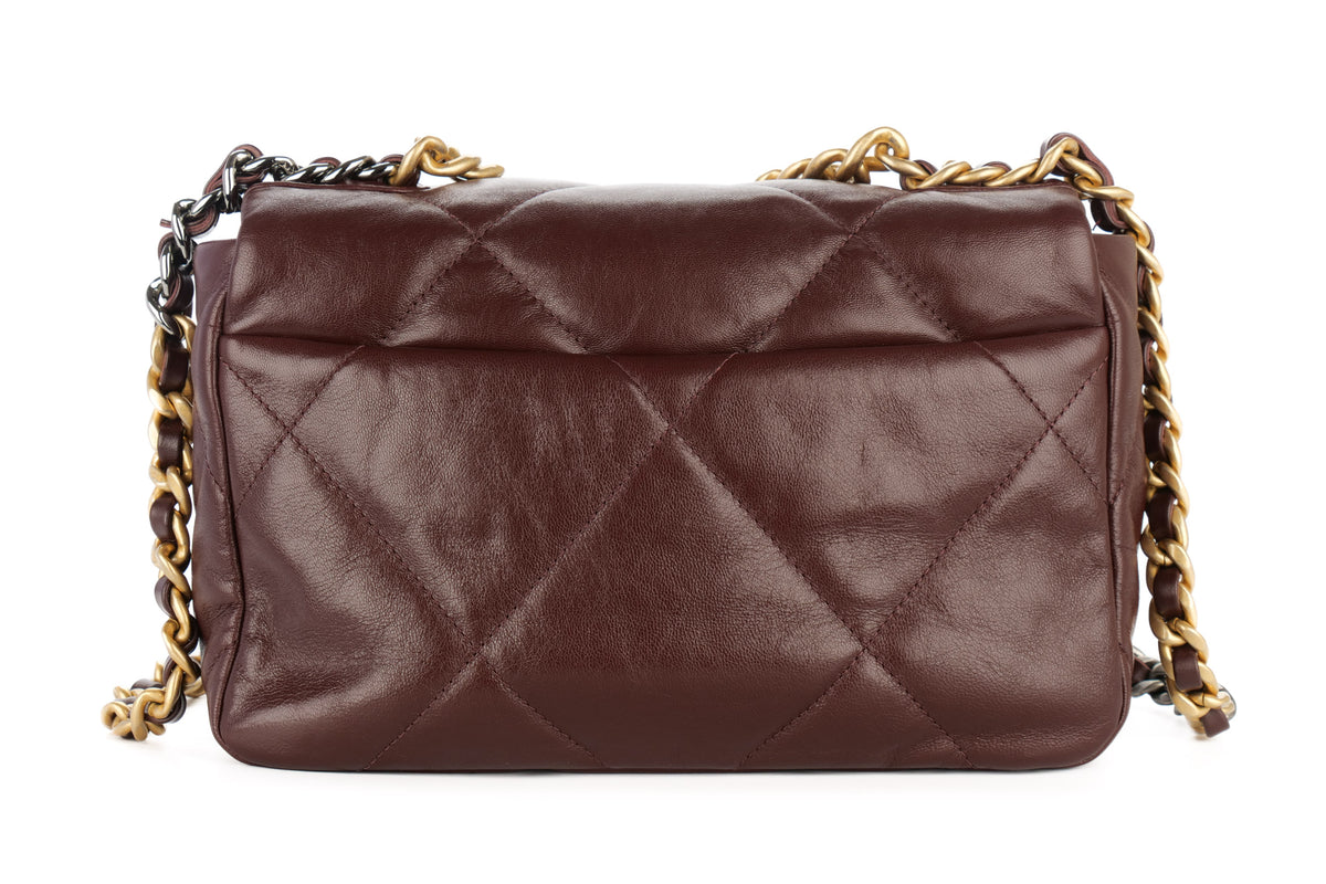 Chanel Medium 19 Burgundy Gold Hardware - view 3