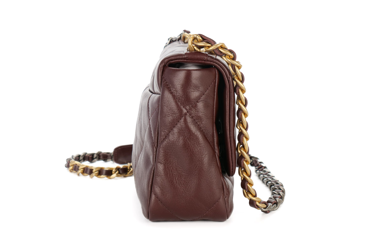 Chanel Medium 19 Burgundy Gold Hardware - view 5