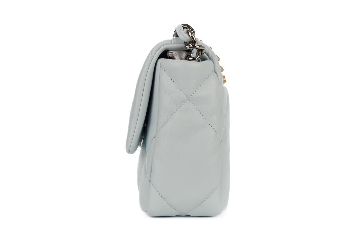 Chanel Medium 19 Baby Blue Goatskin Mixed Gold Hardware - view 4