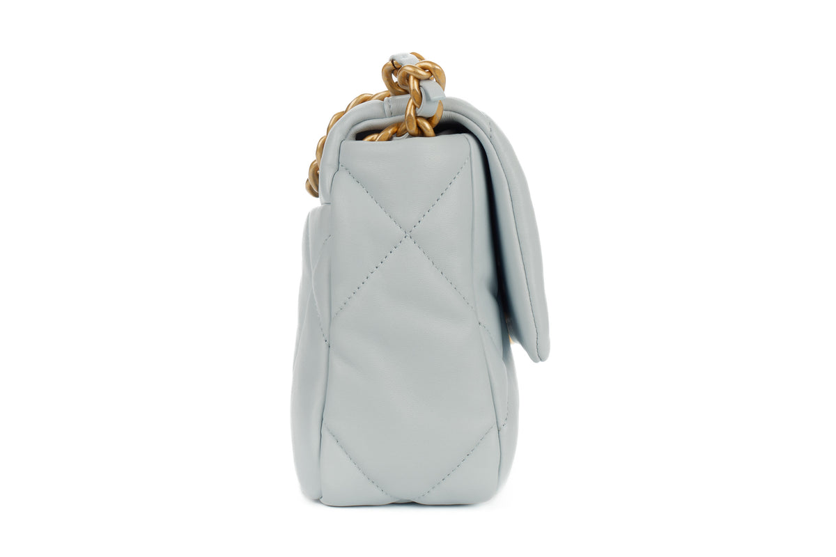 Chanel Medium 19 Baby Blue Goatskin Mixed Gold Hardware - view 5