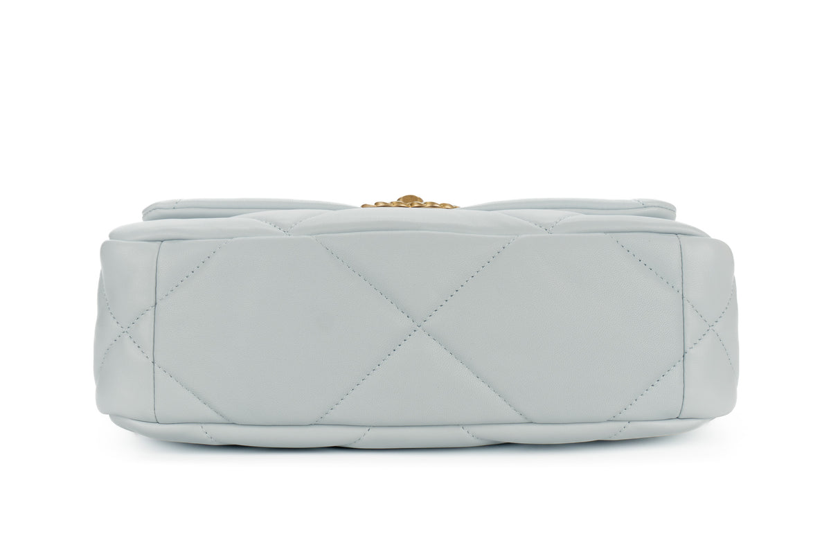 Chanel Medium 19 Baby Blue Goatskin Mixed Gold Hardware - view 6