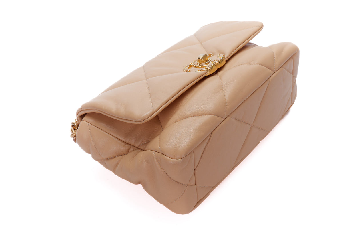 Chanel Medium 19 Beige Lambskin Two-Tone Hardware - view 11
