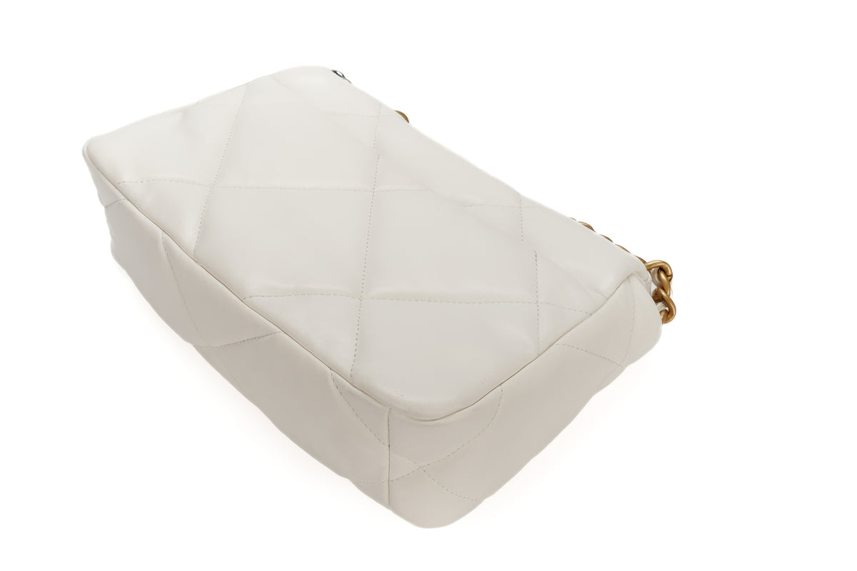 Chanel Medium 19 White Goatskin Mixed Gold Hardware - view 14