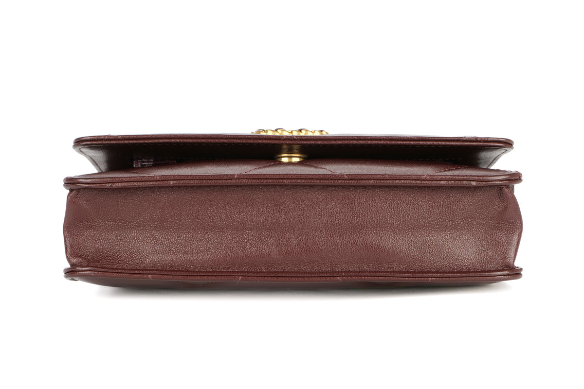 Chanel 19 Wallet On Chain Burgundy Lambskin Mixed Hardware - view 6
