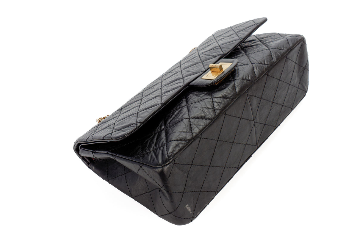 Chanel Jumbo 2.55 Reissue 227 Black Calfskin Gold Hardware - view 12