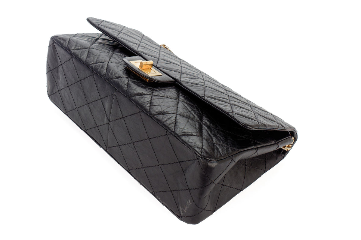 Chanel Jumbo 2.55 Reissue 227 Black Calfskin Gold Hardware - view 13