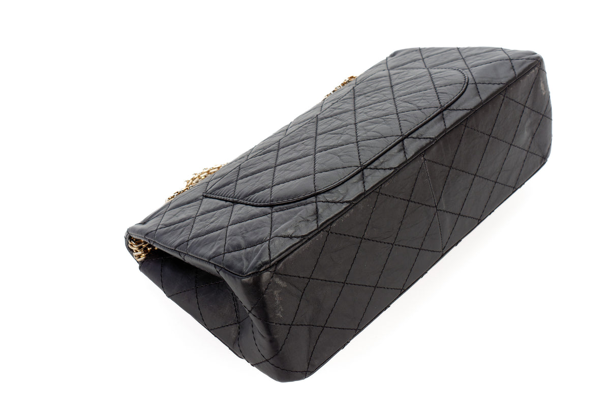 Chanel Jumbo 2.55 Reissue 227 Black Calfskin Gold Hardware - view 14