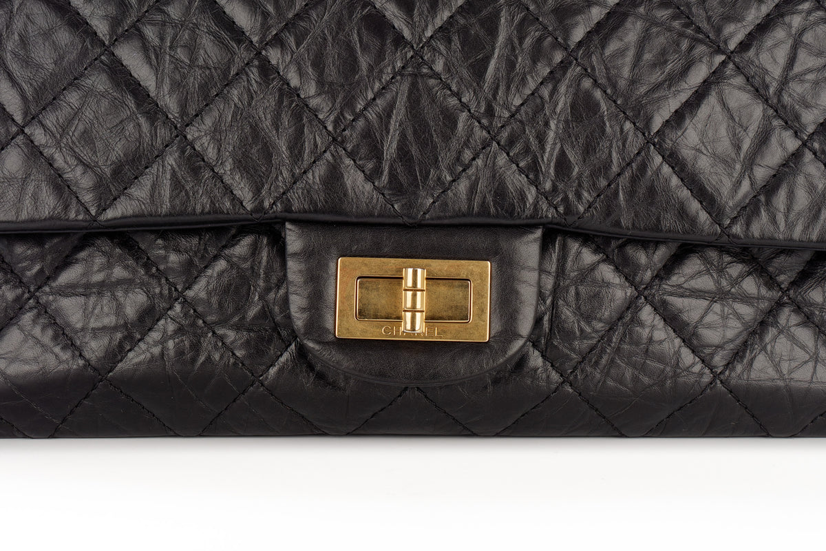 Chanel Jumbo 2.55 Reissue 227 Black Calfskin Gold Hardware - view 7