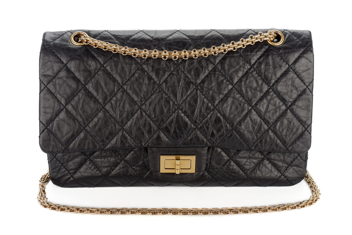 Chanel Jumbo 2.55 Reissue 227 Black Calfskin Gold Hardware - view 8
