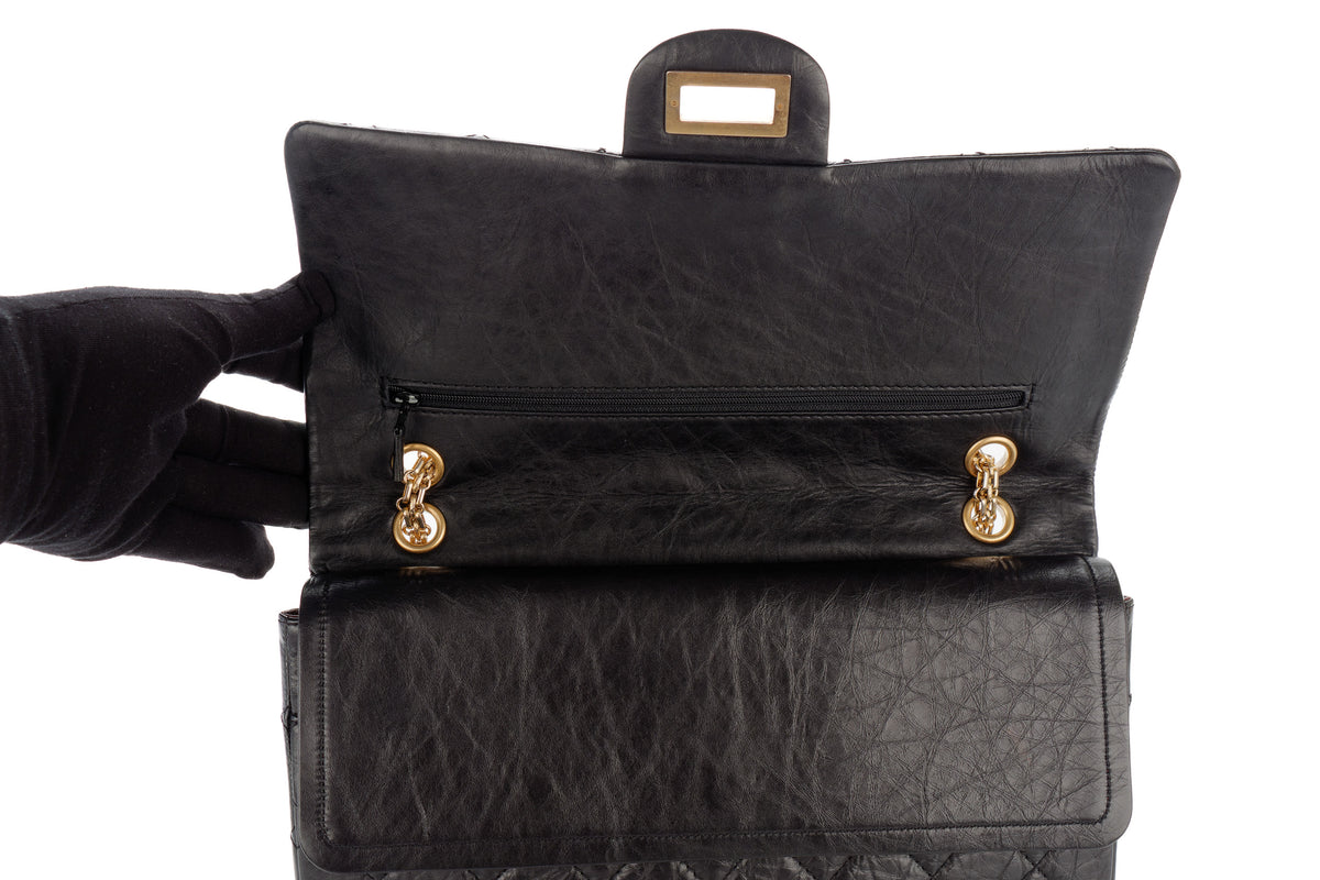 Chanel Jumbo 2.55 Reissue 227 Black Calfskin Gold Hardware - view 9