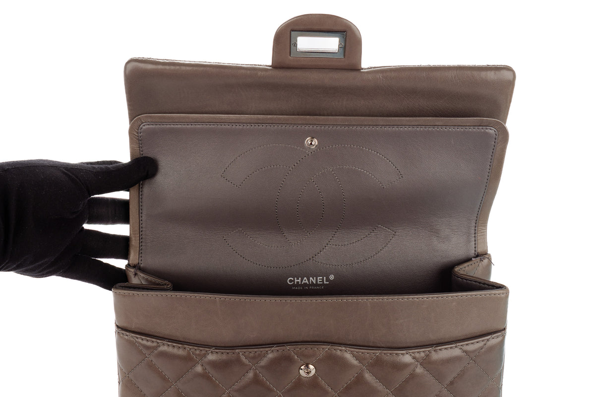Chanel 2.55 Reissue 227 Grey Lambskin Silver Hardware - view 10
