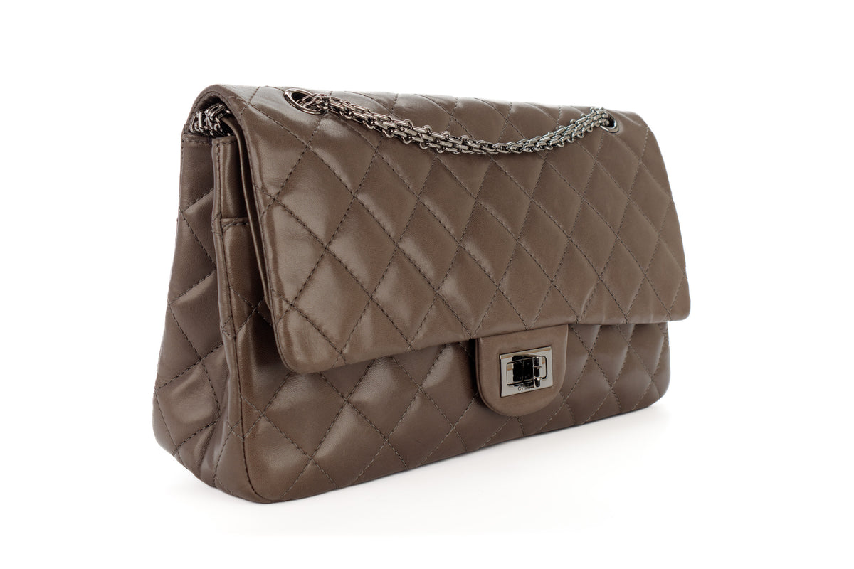 Chanel 2.55 Reissue 227 Grey Lambskin Silver Hardware - view 2