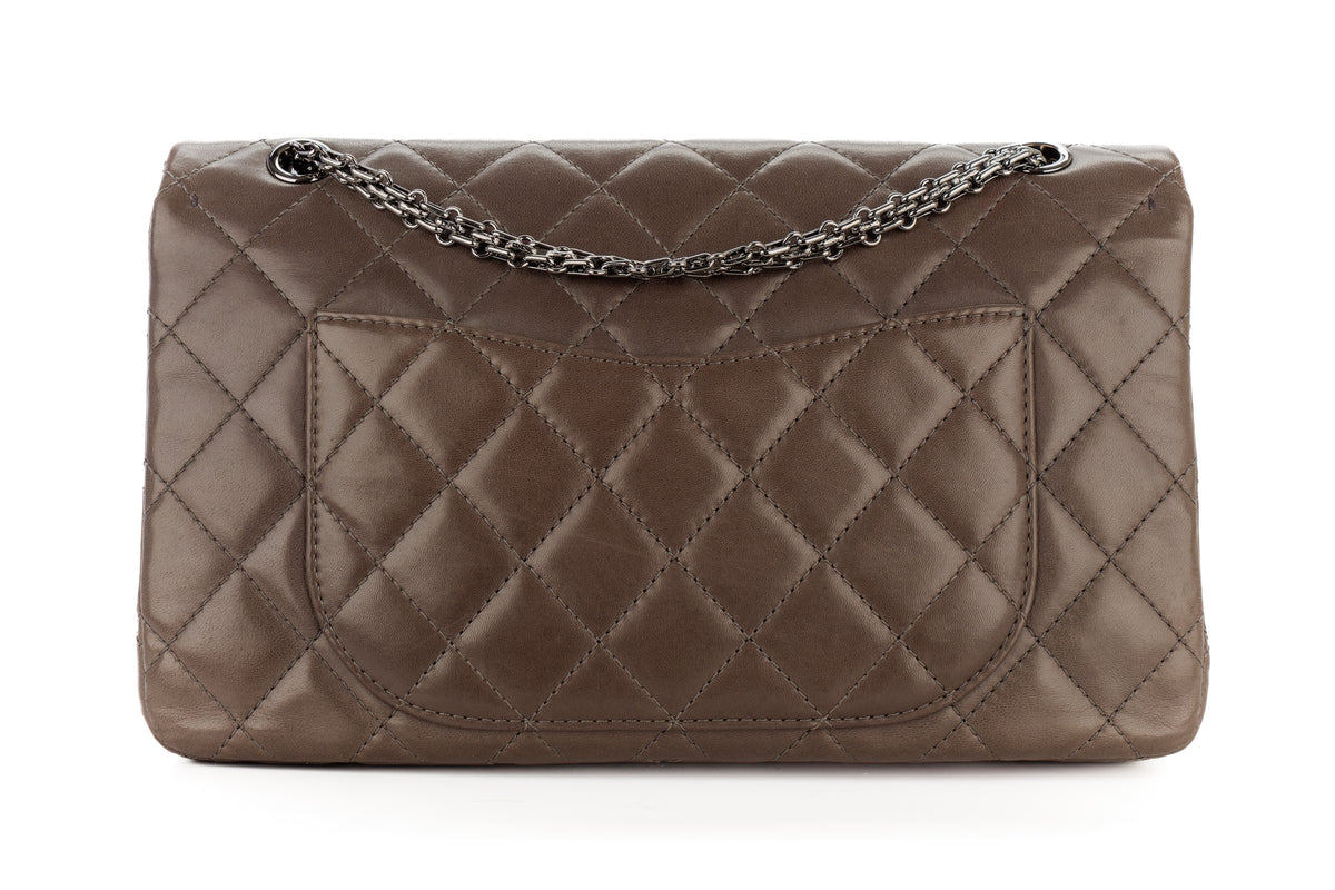 Chanel 2.55 Reissue 227 Grey Lambskin Silver Hardware - view 3