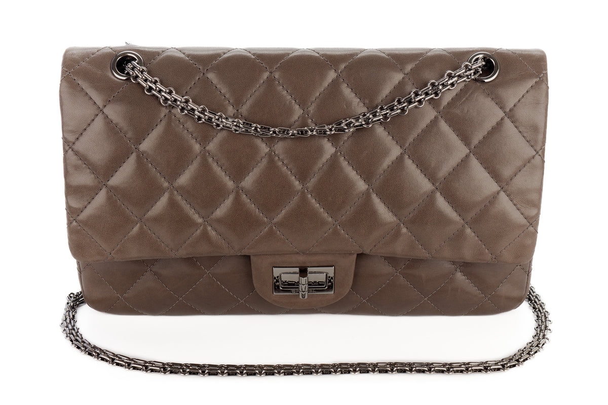 Chanel 2.55 Reissue 227 Grey Lambskin Silver Hardware - view 8