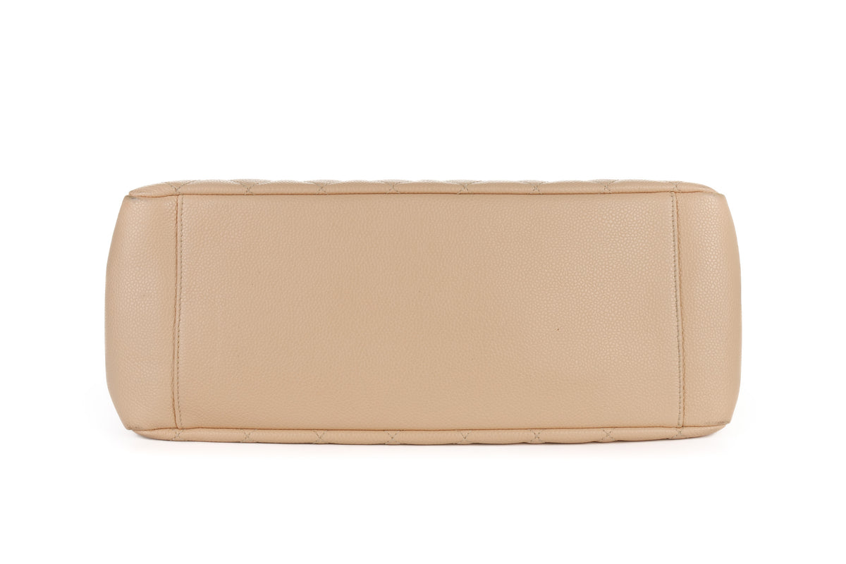 Chanel Tote Grand Shopping Beige Caviar Silver Hardware - view 6