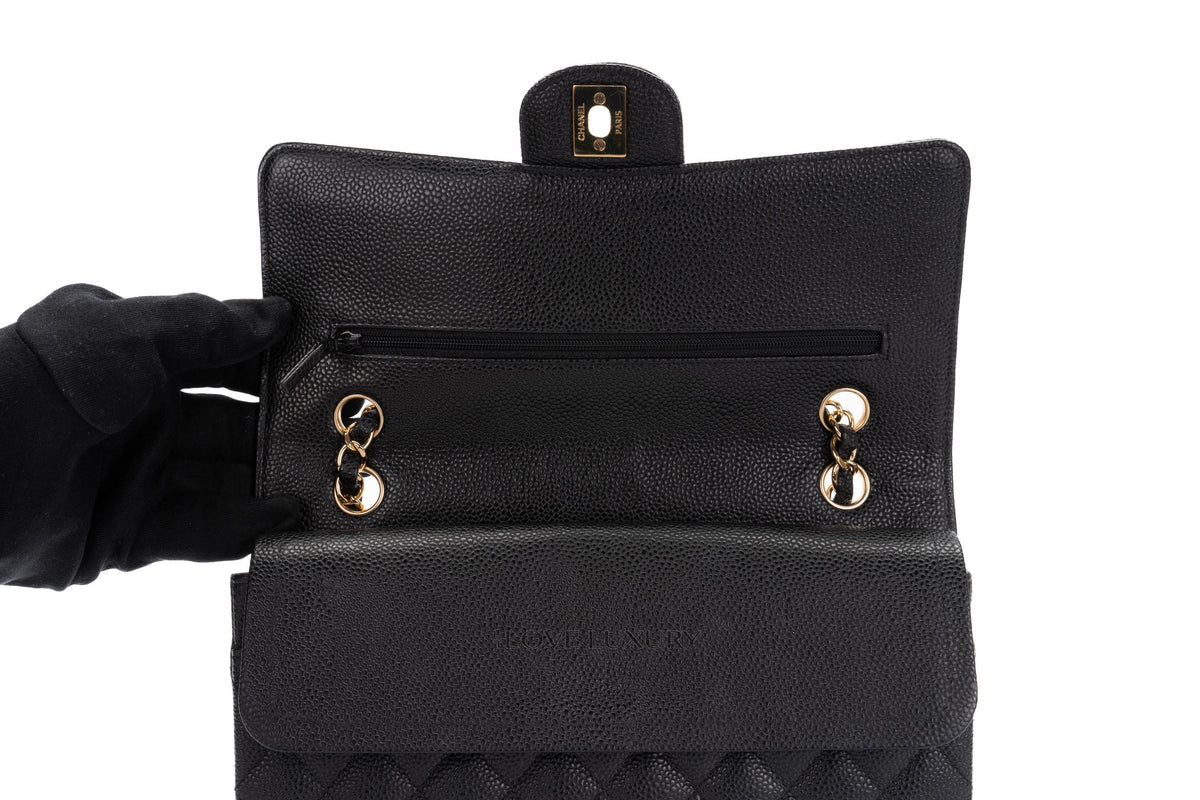Chanel Medium Classic Flap Black Caviar Gold Hardware - view 10