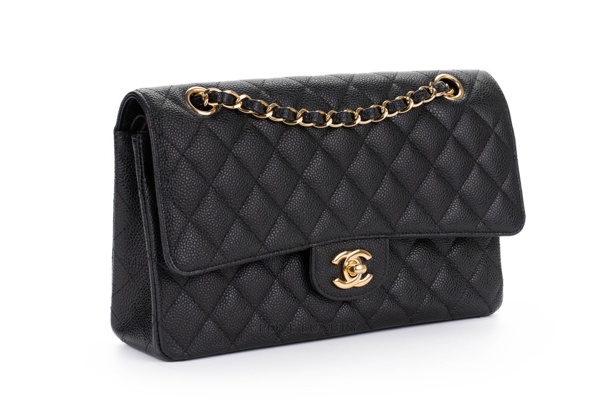 Chanel Medium Classic Flap Black Caviar Gold Hardware - view 2