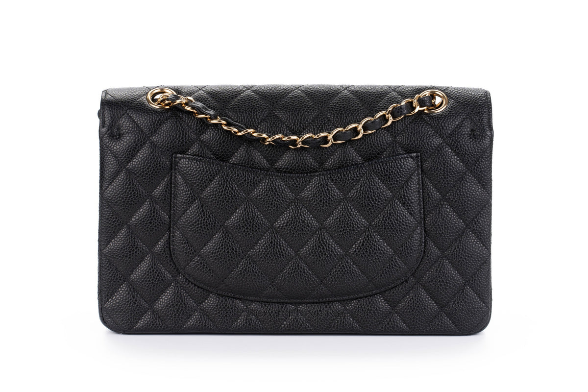 Chanel Medium Classic Flap Black Caviar Gold Hardware - view 3
