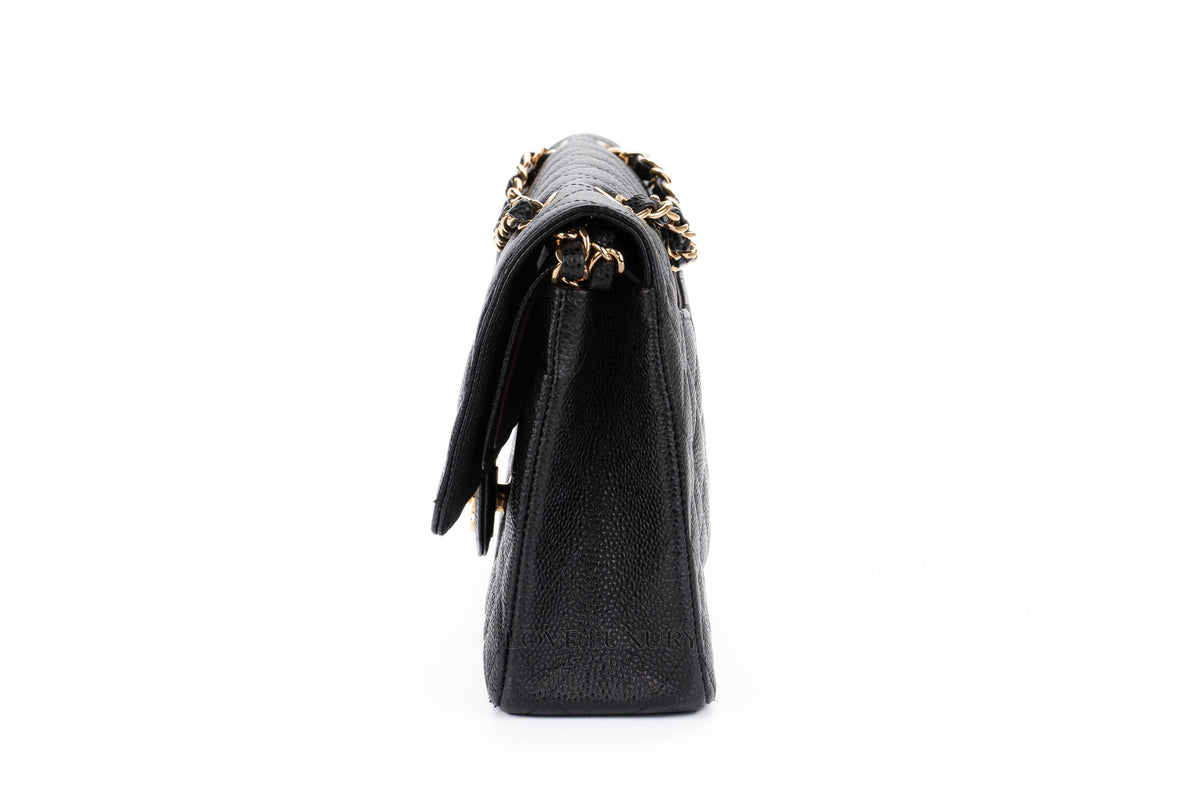 Chanel Medium Classic Flap Black Caviar Gold Hardware - view 4