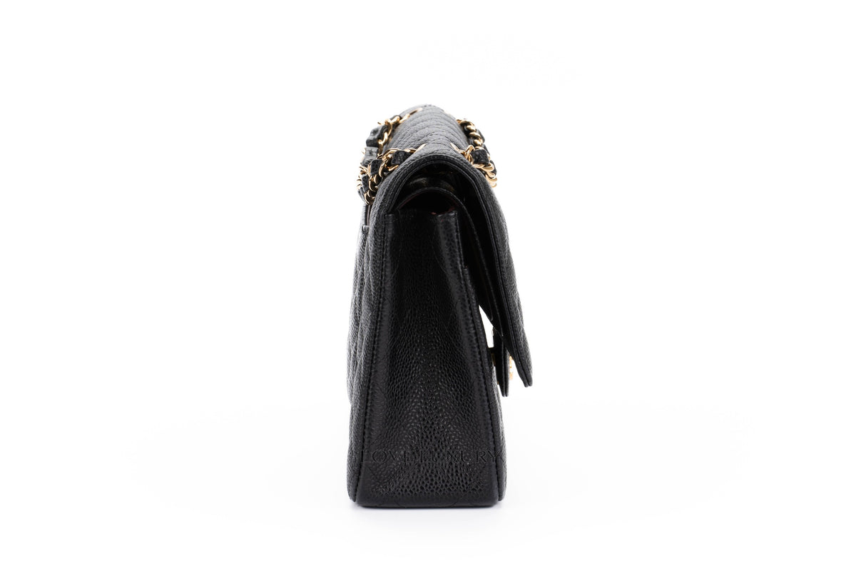 Chanel Medium Classic Flap Black Caviar Gold Hardware - view 5