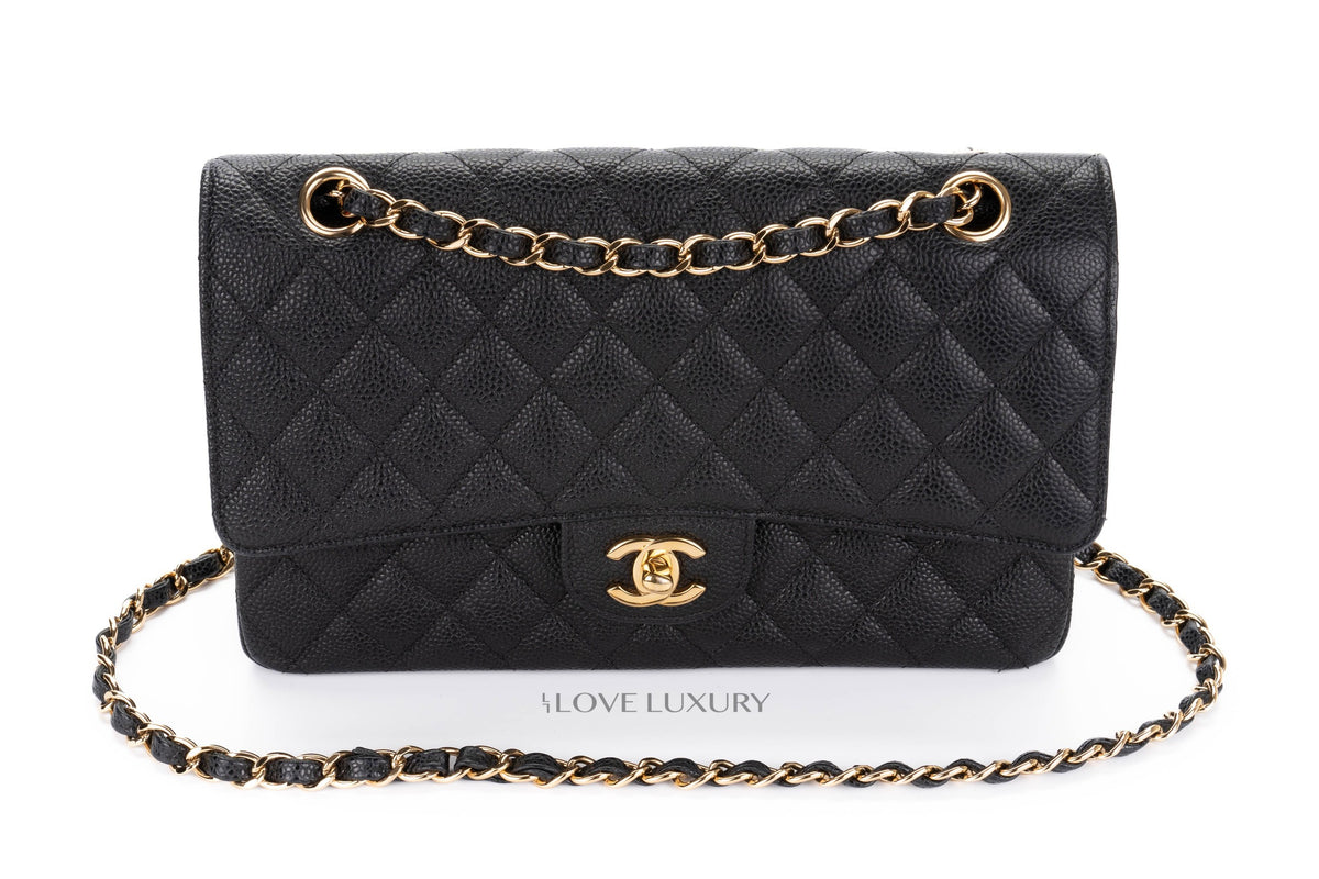 Chanel Medium Classic Flap Black Caviar Gold Hardware - view 9