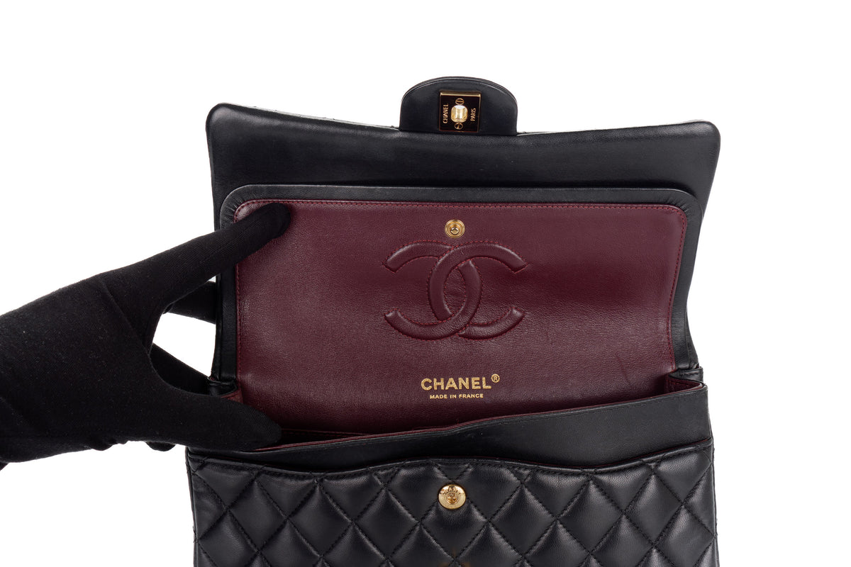 Chanel Medium Classic Flap Black Lambskin Gold Hardware - view 10