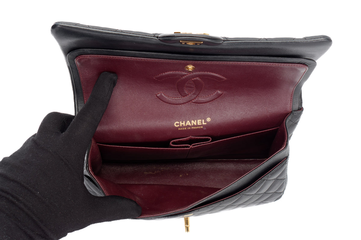 Chanel Medium Classic Flap Black Lambskin Gold Hardware - view 11