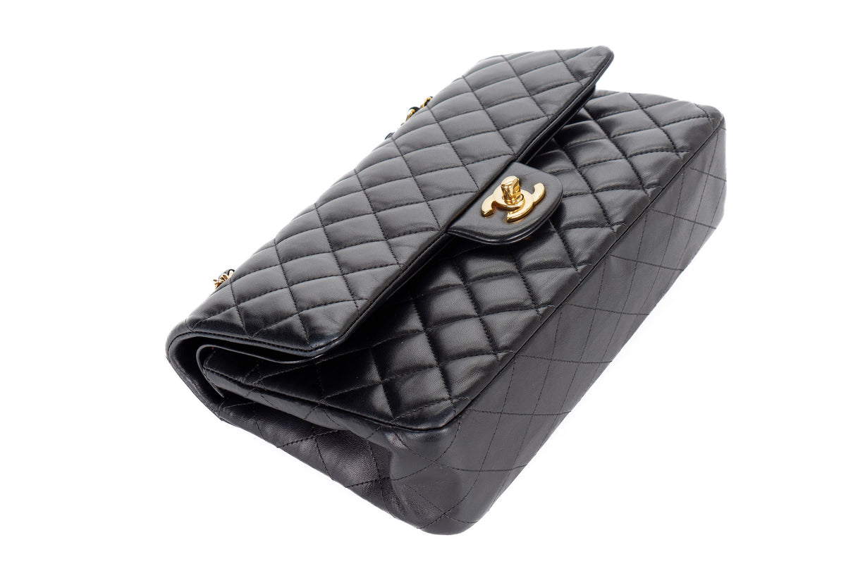 Chanel Medium Classic Flap Black Lambskin Gold Hardware - view 12