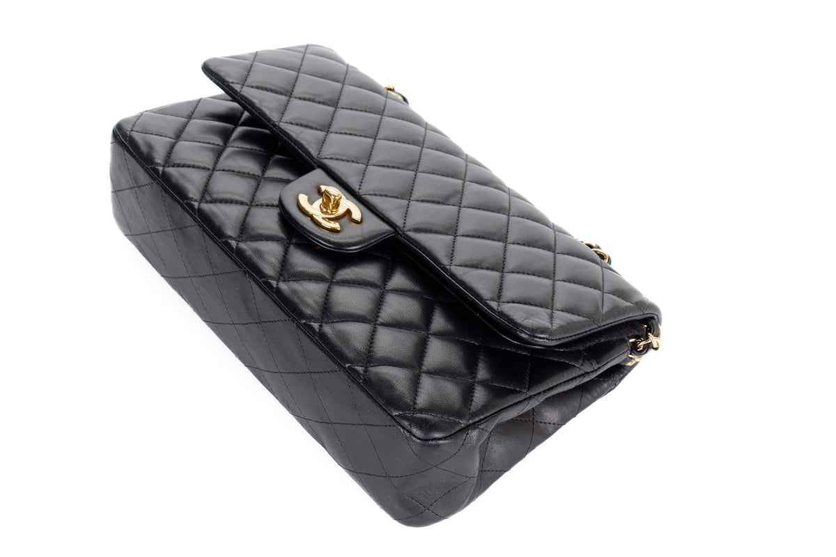 Chanel Medium Classic Flap Black Lambskin Gold Hardware - view 13