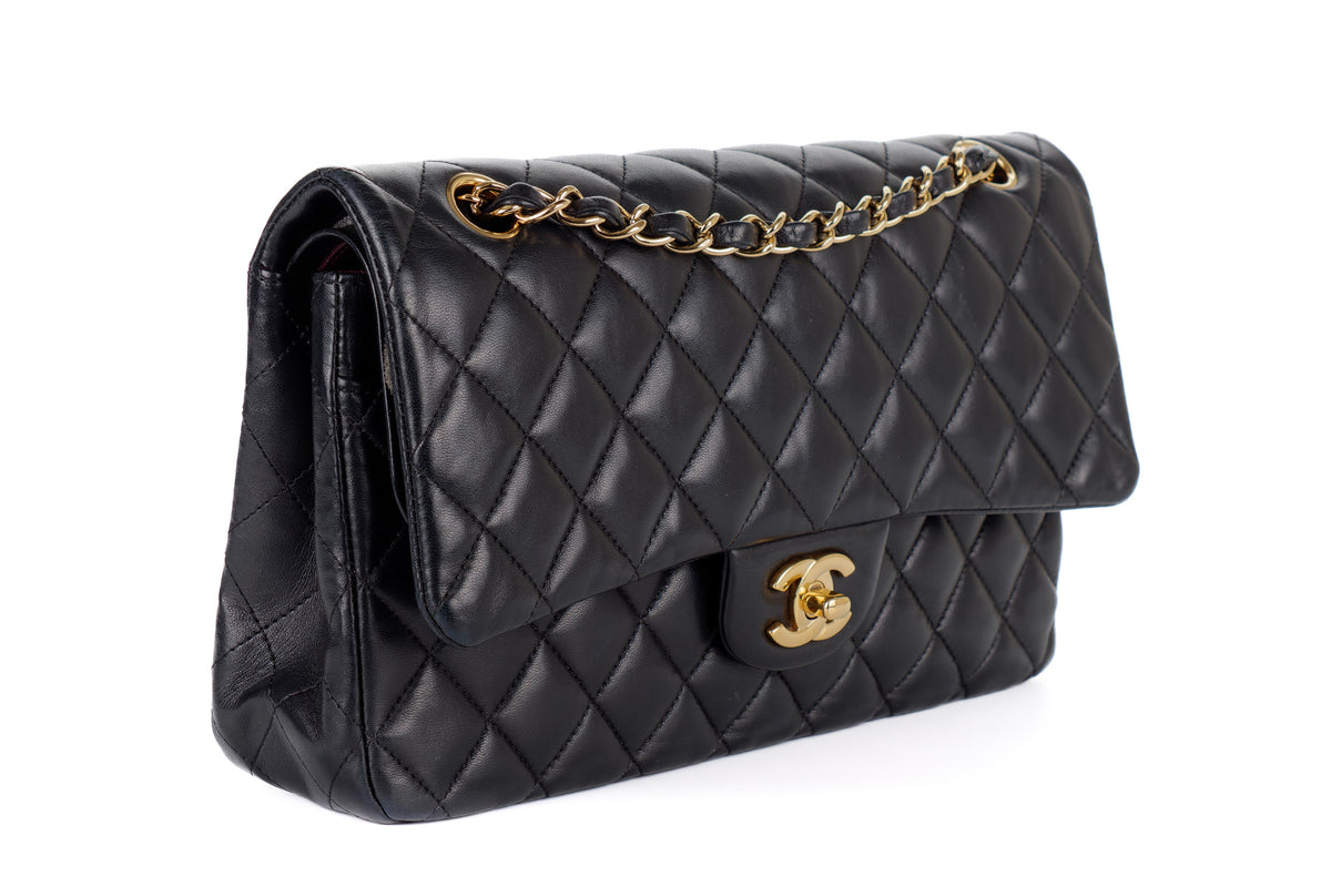 Chanel Medium Classic Flap Black Lambskin Gold Hardware - view 2