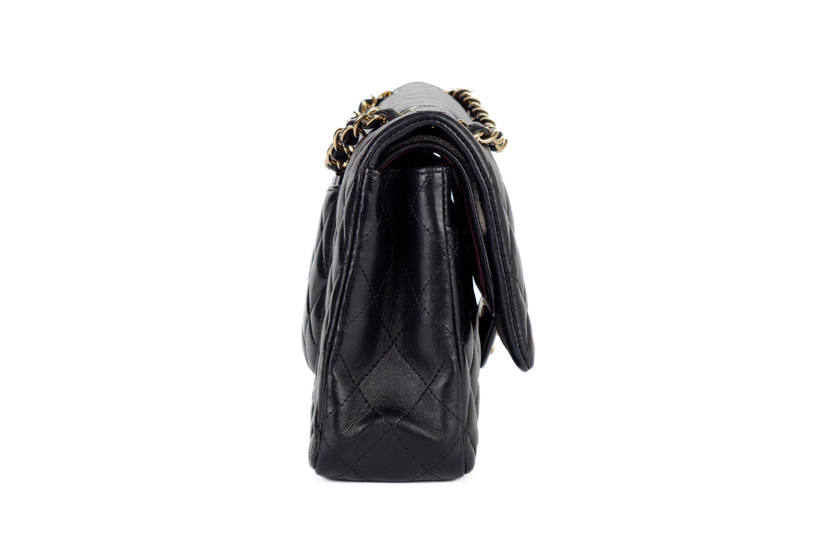 Chanel Medium Classic Flap Black Lambskin Gold Hardware - view 5
