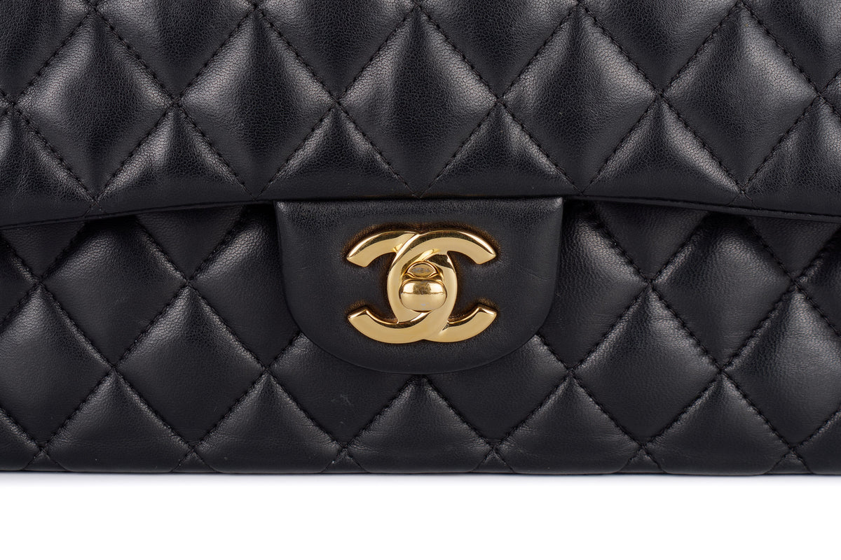 Chanel Medium Classic Flap Black Lambskin Gold Hardware - view 7