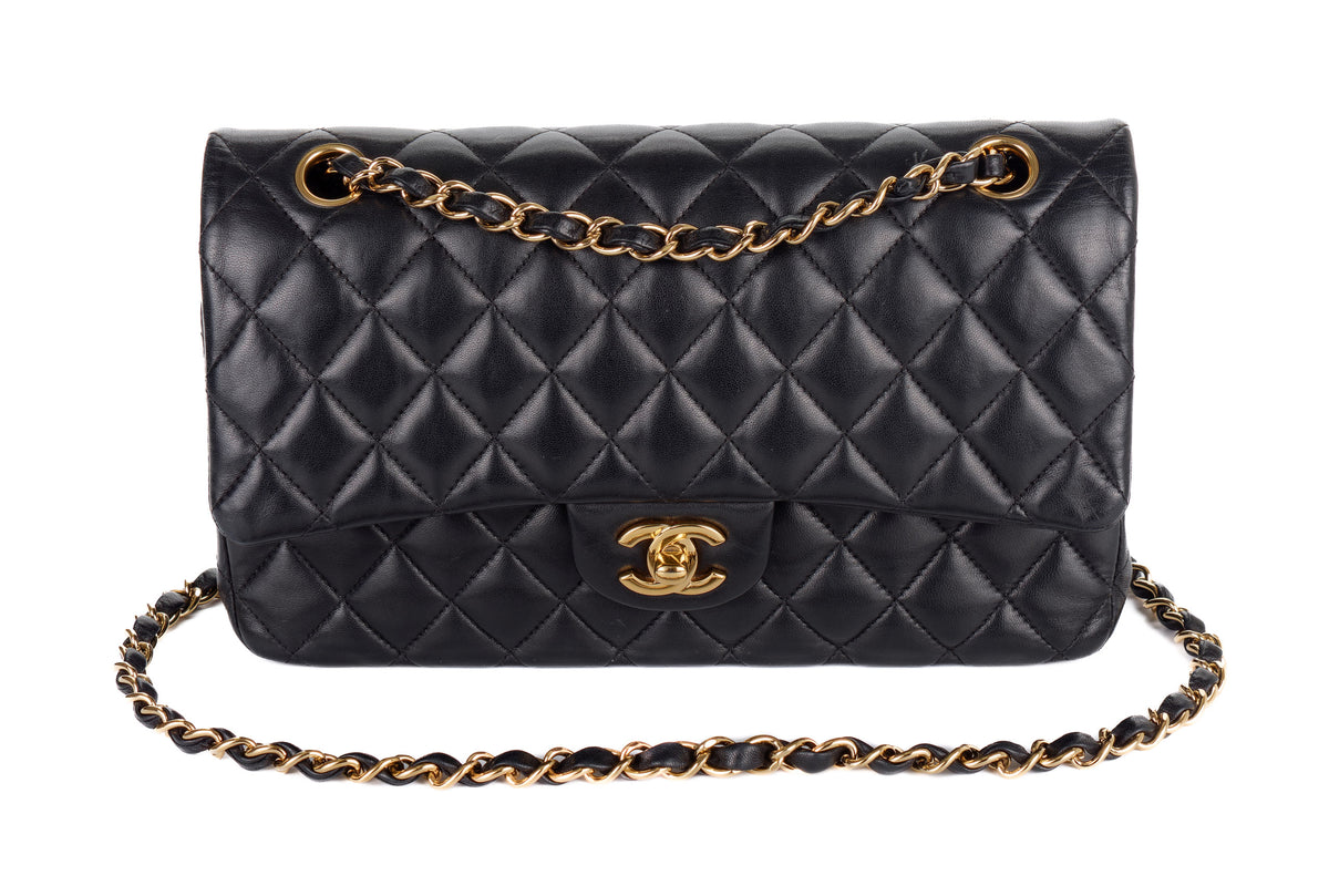 Chanel Medium Classic Flap Black Lambskin Gold Hardware - view 8
