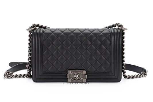 Chanel Boy Black Lambskin Ruthenium Hardware - view 1
