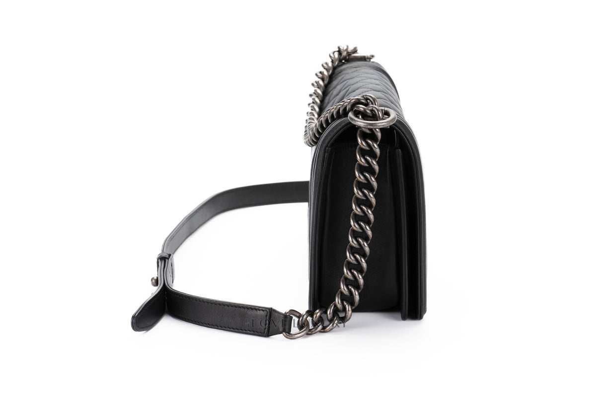 Chanel Boy Black Lambskin Ruthenium Hardware - view 5